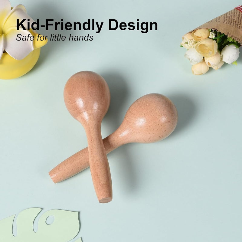 DOMG Maracas for Kids Babies, Wooden Maracas Shaker Musical Instrument - Image 5